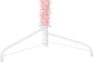 vidaXL Kunstkerstboom half smal 210 cm roze met standaard