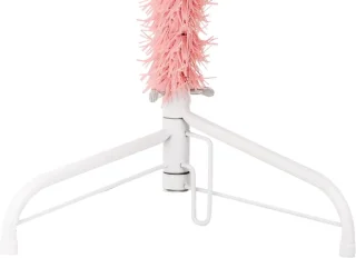 vidaXL Kunstkerstboom half smal 210 cm roze met standaard