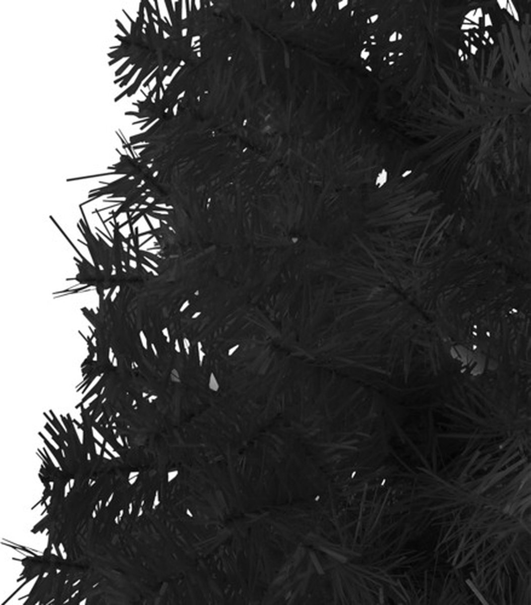 vidaXL Kunstkerstboom half smal 210 cm zwart