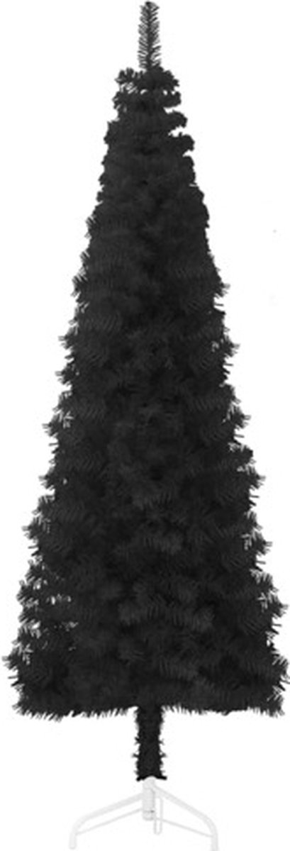 vidaXL Kunstkerstboom half smal 210 cm zwart