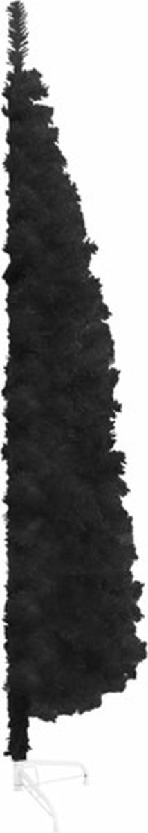 vidaXL Kunstkerstboom half smal 210 cm zwart