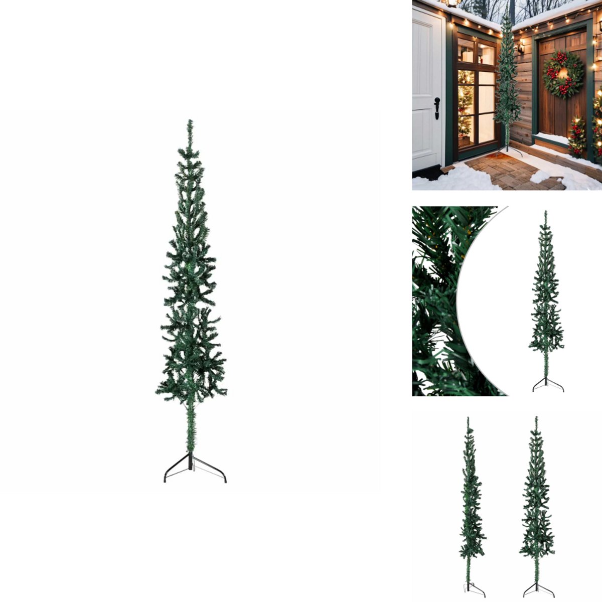 vidaXL Kunstkerstboom Half Smal 240 cm Groen