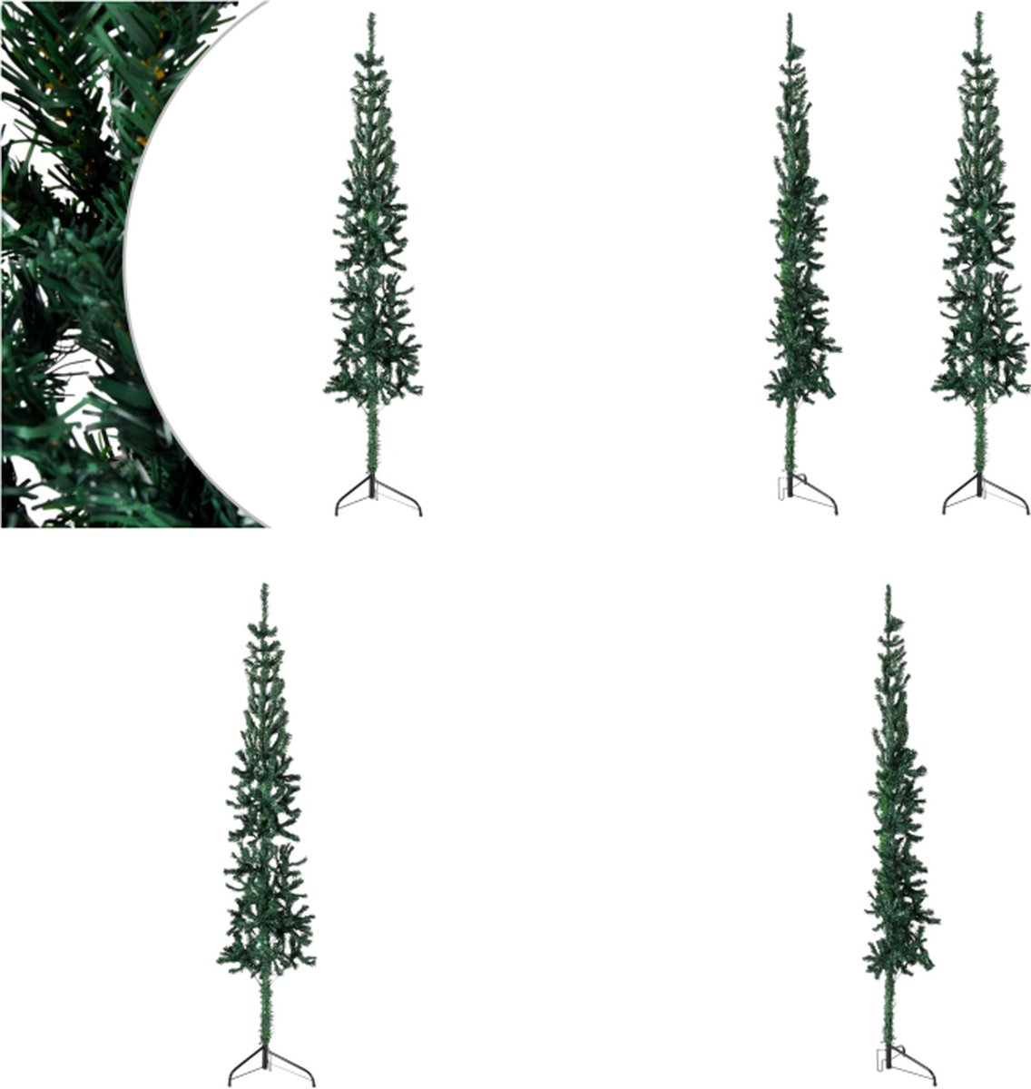 vidaXL Kunstkerstboom Half Smal 240 cm Groen