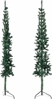 vidaXL Kunstkerstboom Half Smal 240 cm Groen