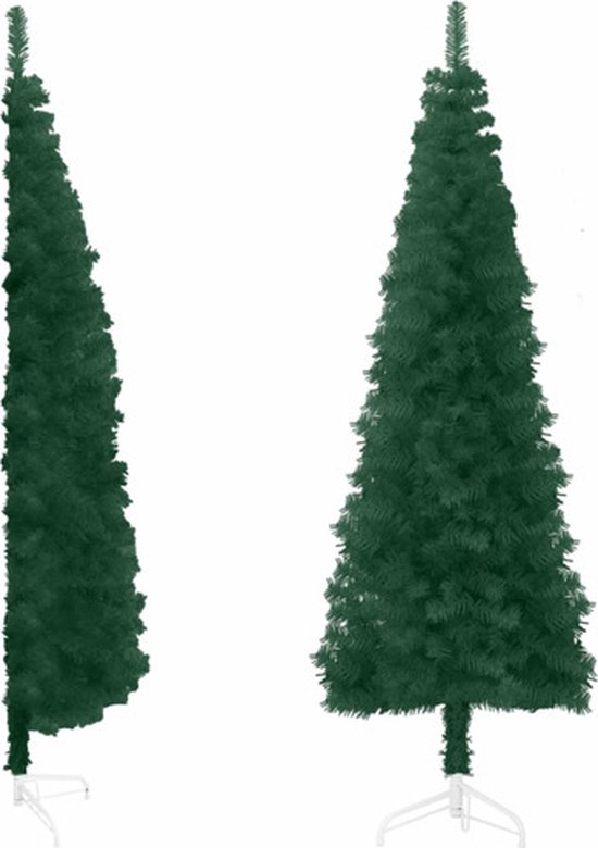 vidaXL Kunstkerstboom Half Smal 240 cm Groen
