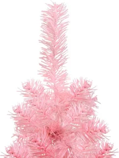 vidaXL Kunstkerstboom half smal 240 cm roze