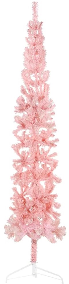 vidaXL Kunstkerstboom half smal 240 cm roze
