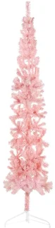 vidaXL Kunstkerstboom half smal 240 cm roze