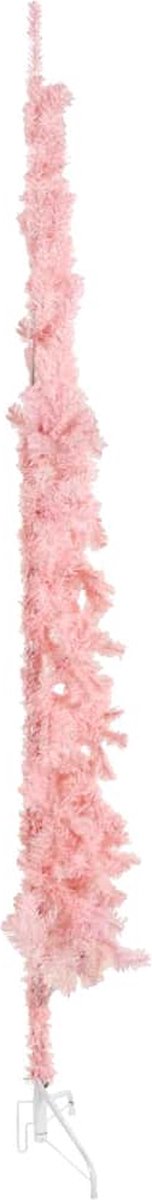 vidaXL Kunstkerstboom half smal 240 cm roze