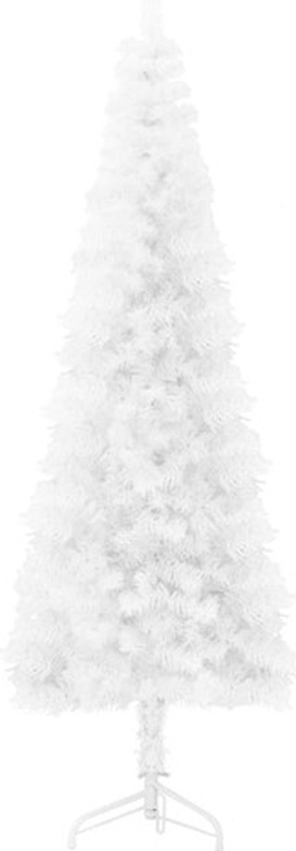 vidaXL Kunstkerstboom half smal wit 150 cm met standaard