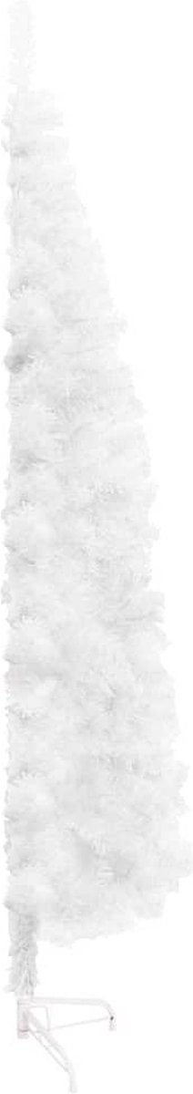 vidaXL Kunstkerstboom half smal wit 150 cm met standaard