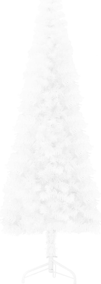 vidaXL Kunstkerstboom half smal wit 150 cm met standaard