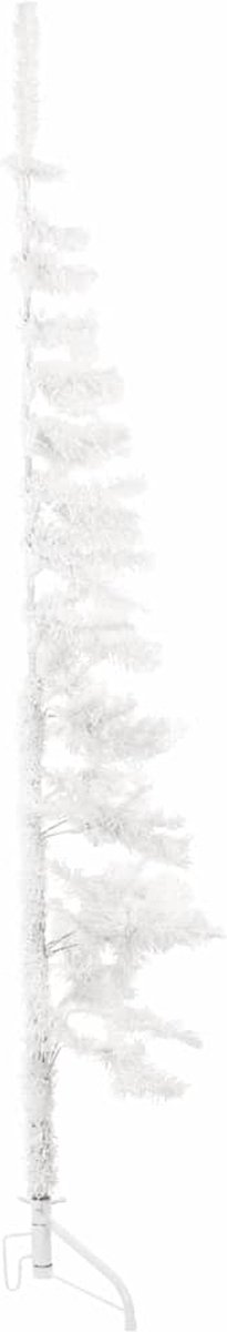 vidaXL Kunstkerstboom half smal wit 150 cm met standaard