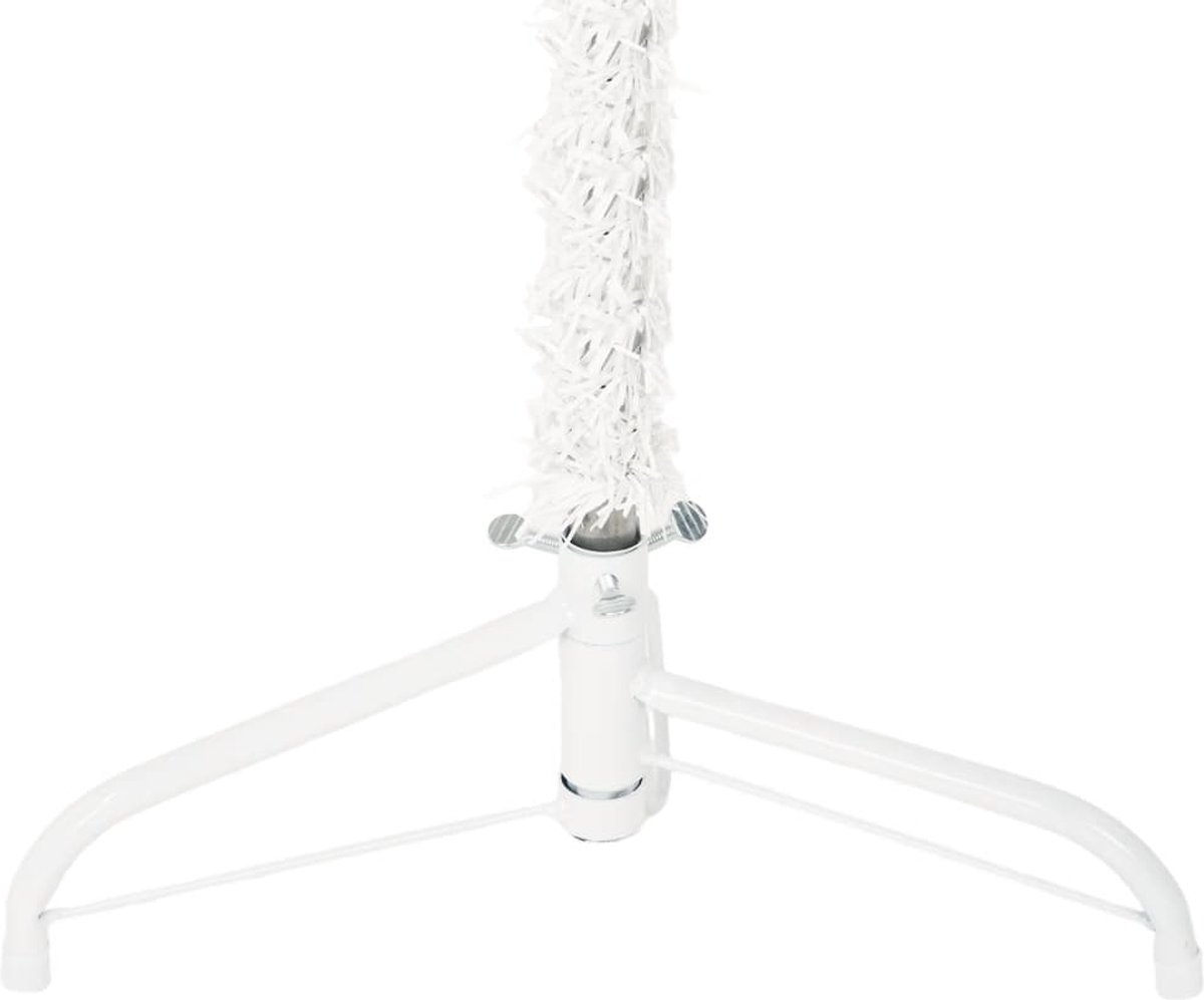 vidaXL Kunstkerstboom half smal wit 150 cm met standaard
