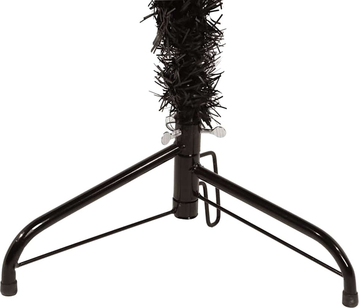vidaXL Kunstkerstboom half smal zwart 240 cm met standaard