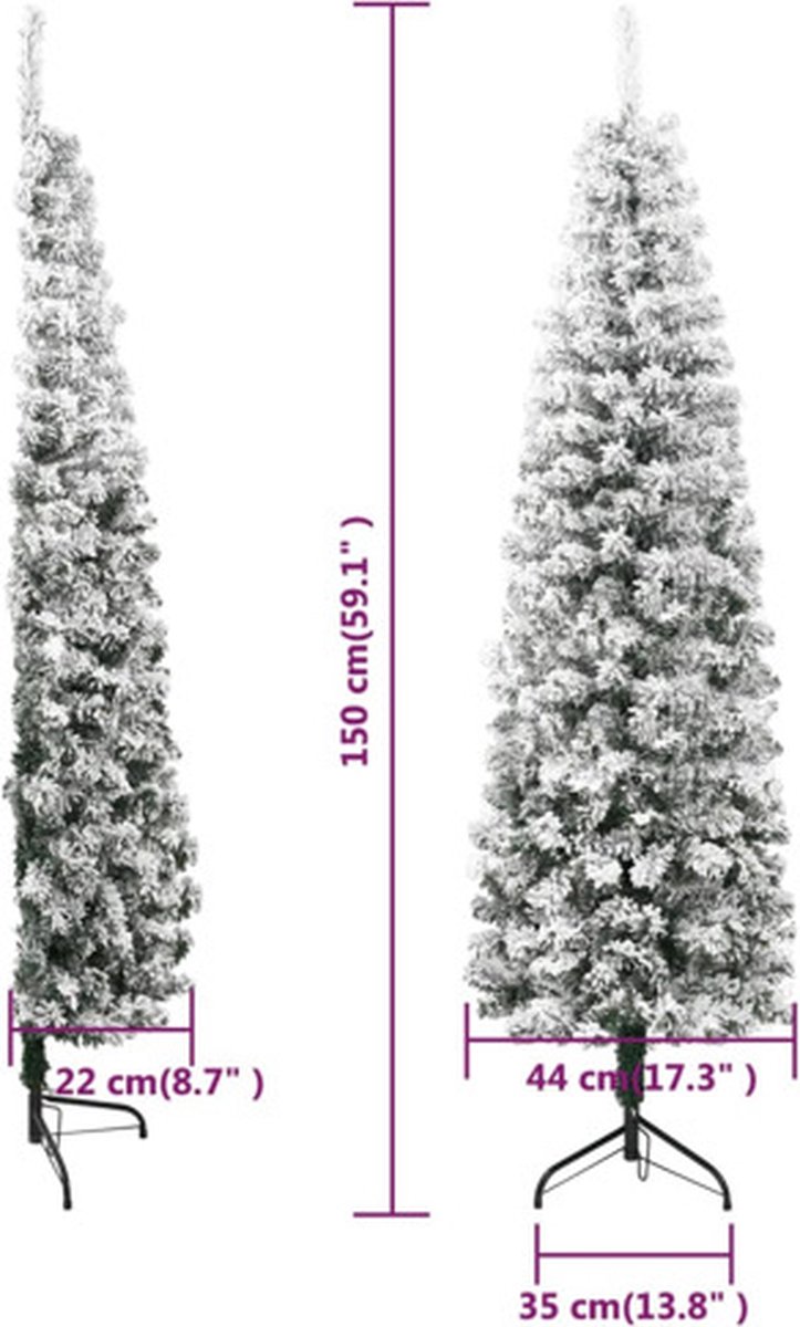 vidaXL Kunstkerstboom half sneeuw 150 cm