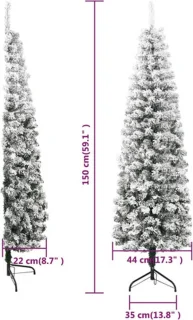 vidaXL Kunstkerstboom half sneeuw 150 cm