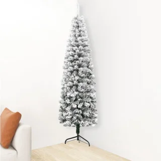 vidaXL Kunstkerstboom half sneeuw 150 cm