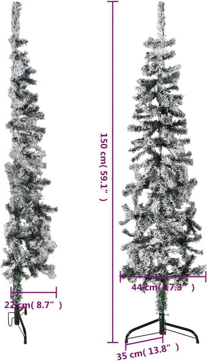 vidaXL Kunstkerstboom half sneeuw 150 cm