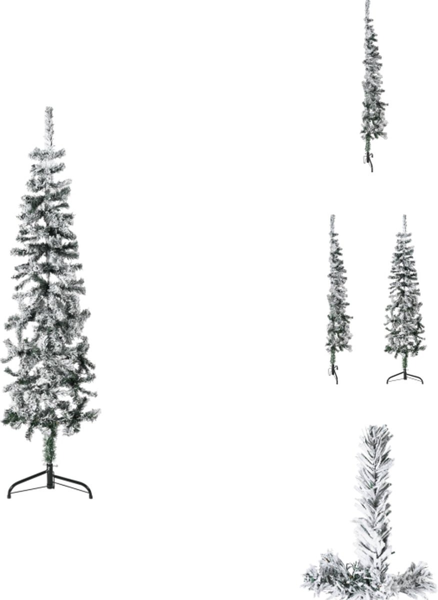 vidaXL Kunstkerstboom Half Sneeuw Smal 150 cm