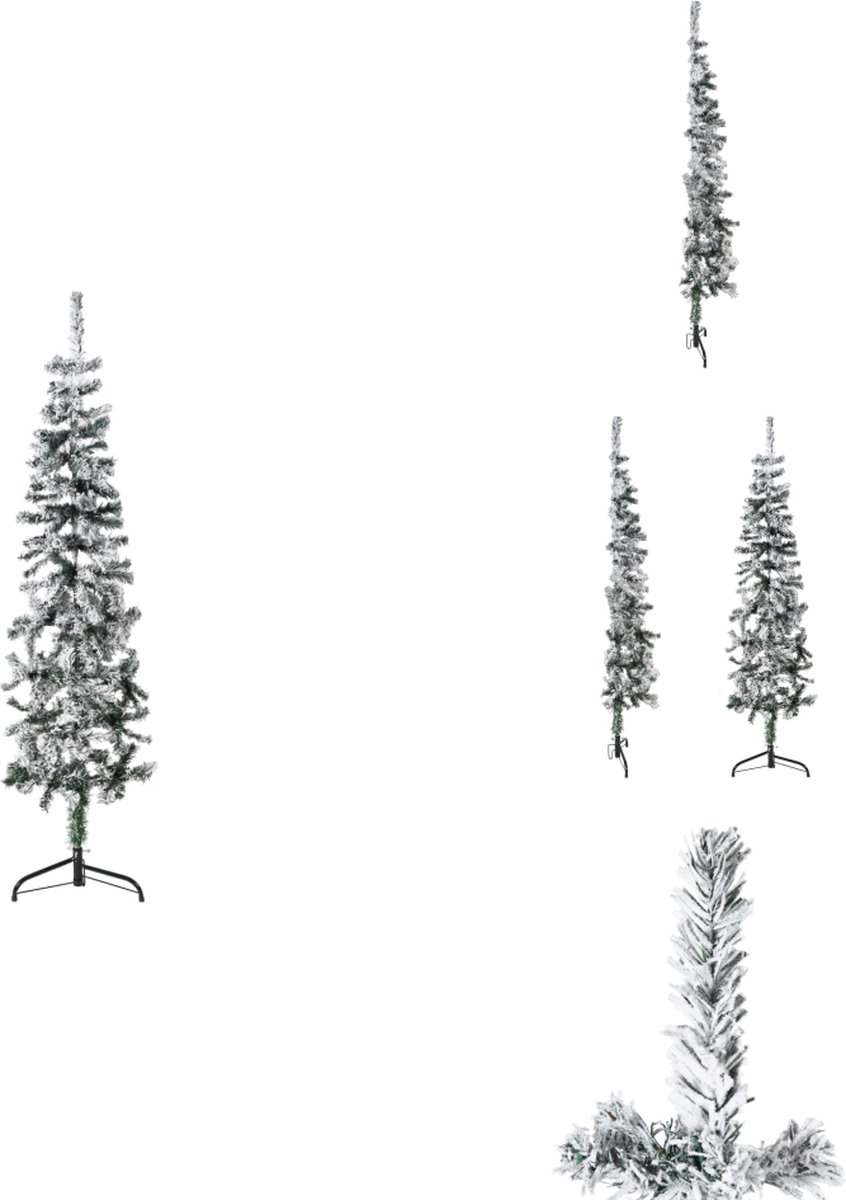 vidaXL Kunstkerstboom Half Sneeuw Smal 150 cm