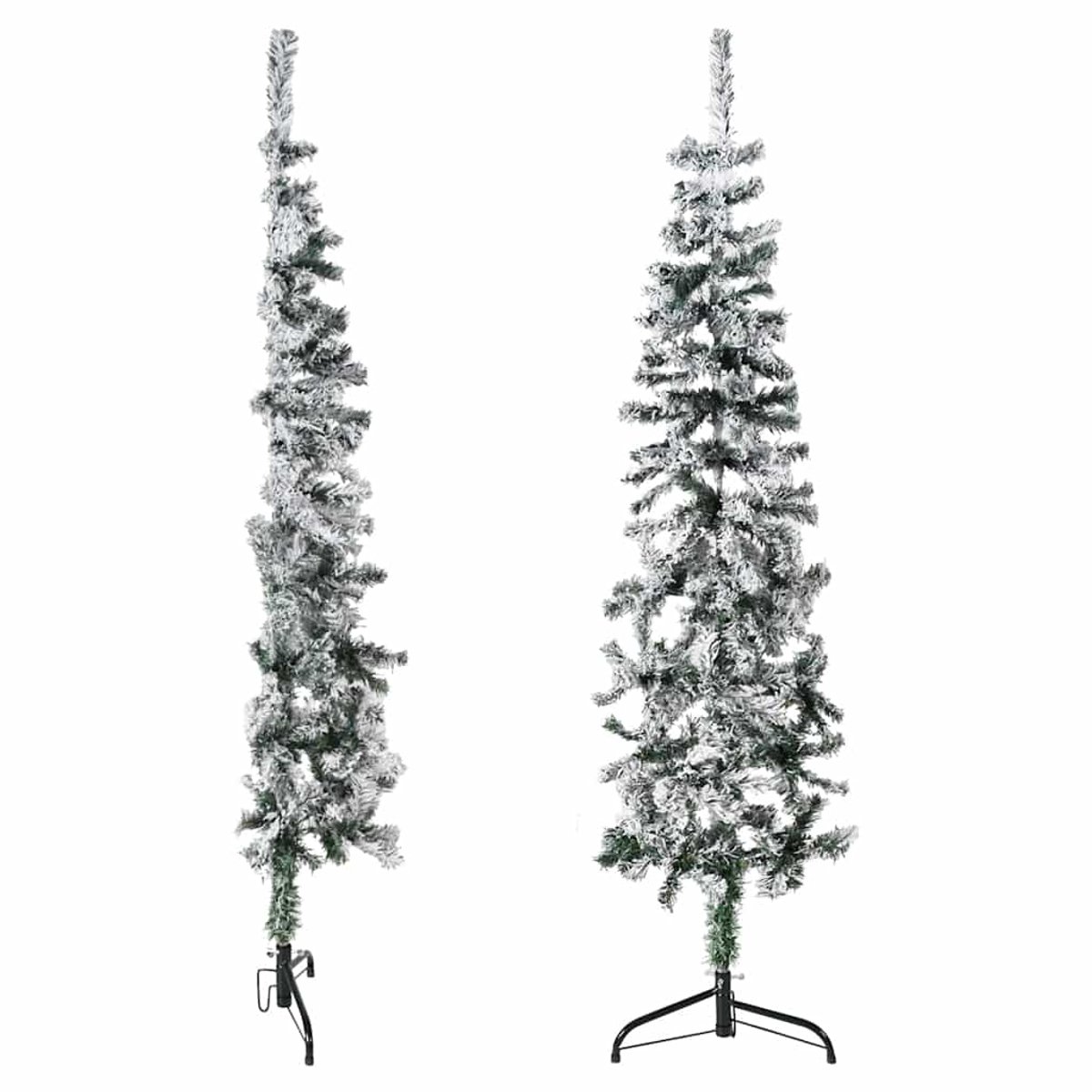 vidaXL Kunstkerstboom Half Sneeuw Smal 150 cm