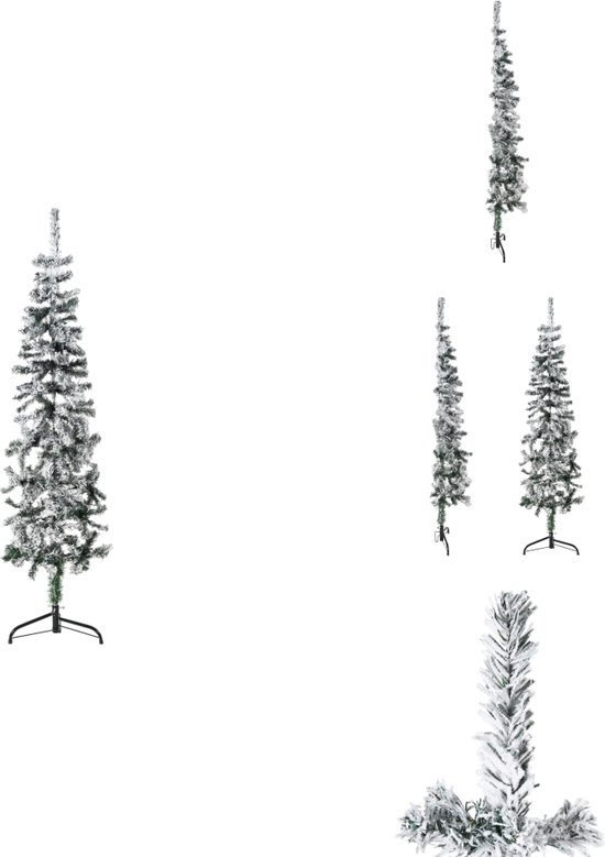 vidaXL Kunstkerstboom Half Sneeuw Smal 150 cm
