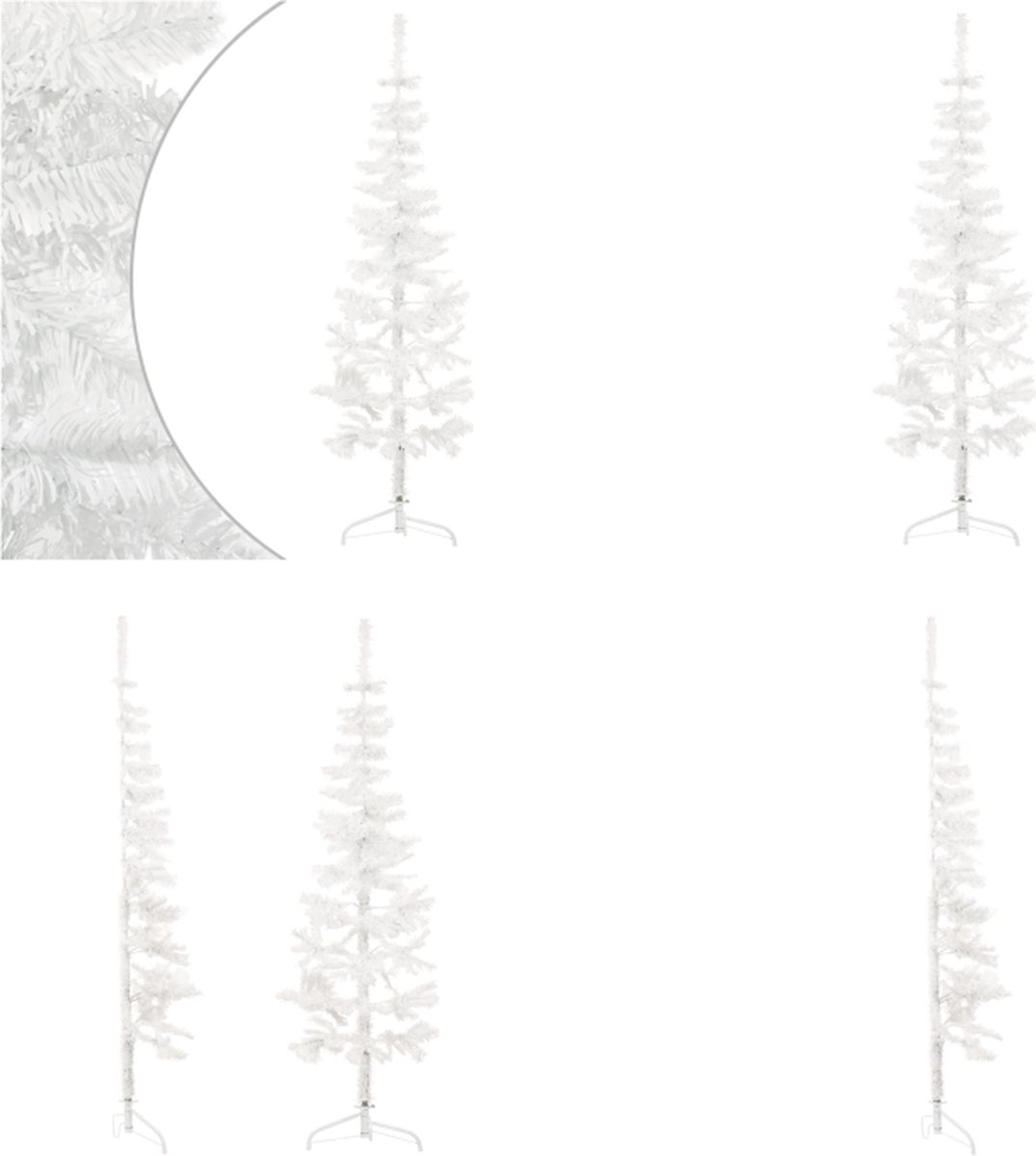 vidaXL Kunstkerstboom half wit 180 cm met standaard