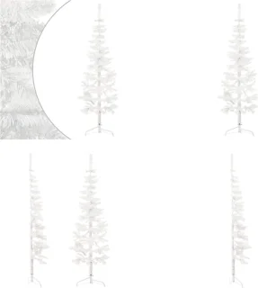 vidaXL Kunstkerstboom half wit 180 cm met standaard