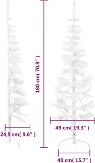 vidaXL Kunstkerstboom half wit 180 cm met standaard