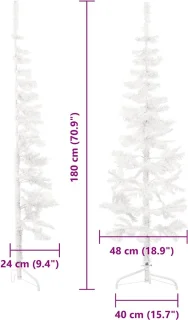 vidaXL Kunstkerstboom half wit 180 cm met standaard