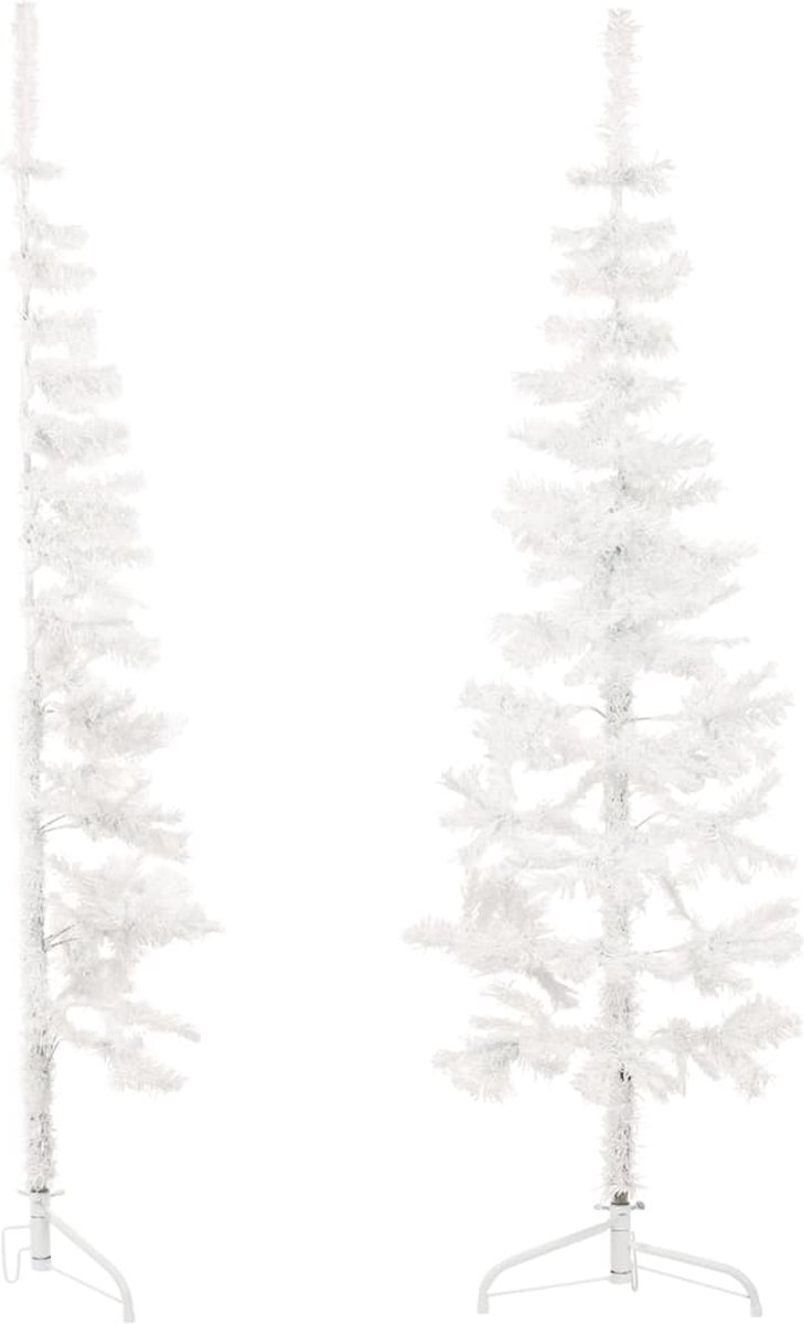 vidaXL Kunstkerstboom half wit 180 cm met standaard