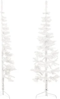 vidaXL Kunstkerstboom half wit 180 cm met standaard