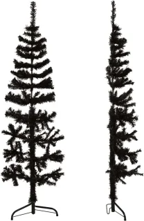 vidaXL Kunstkerstboom Half Zwart 120 cm