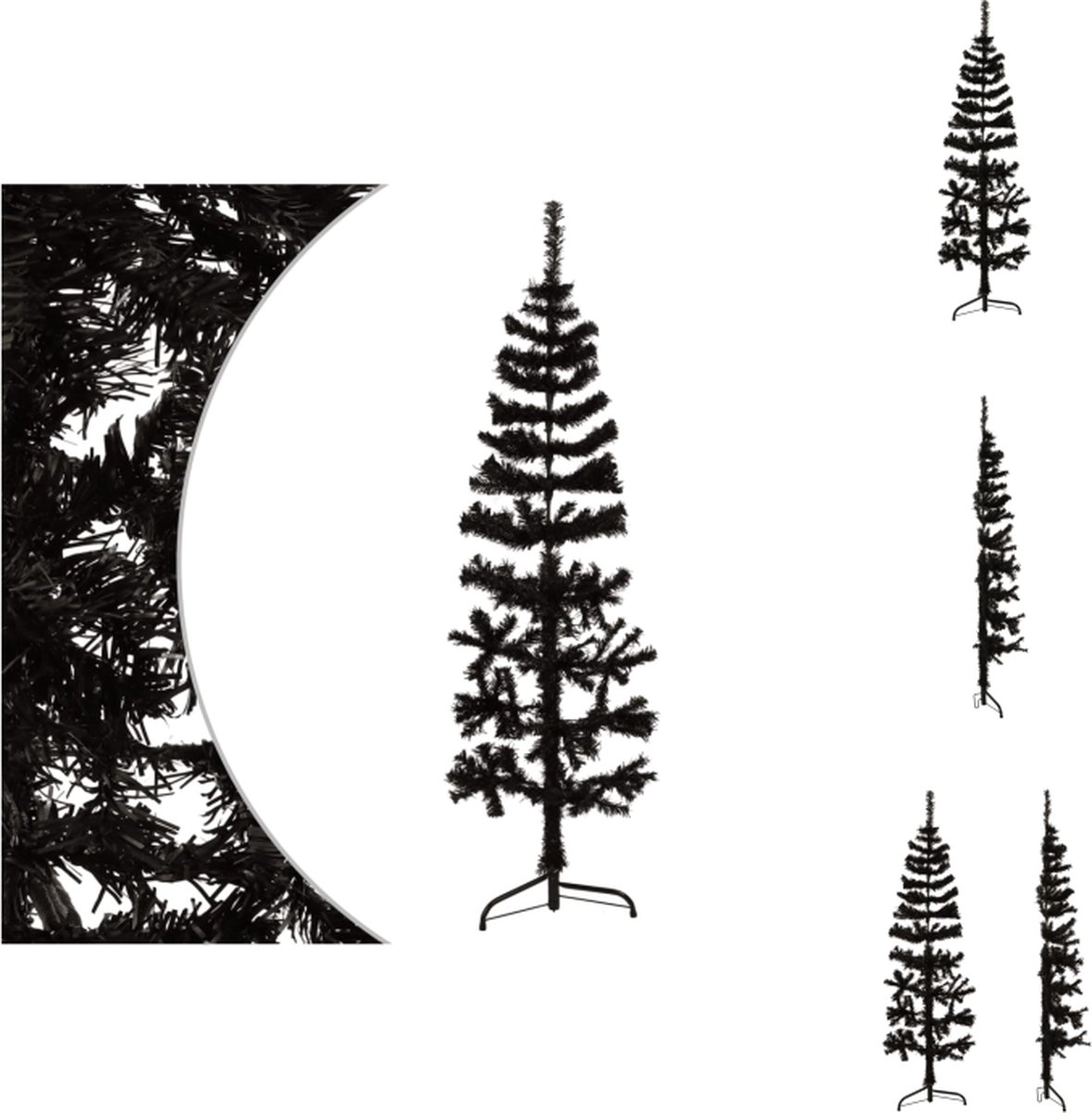 vidaXL Kunstkerstboom Half Zwart 150 cm