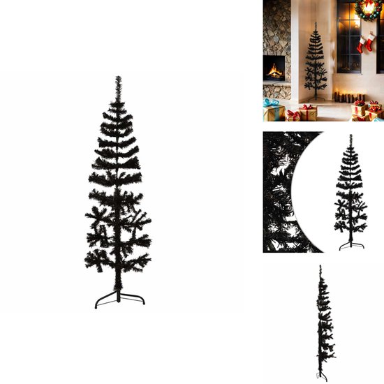 vidaXL Kunstkerstboom Half Zwart 150 cm
