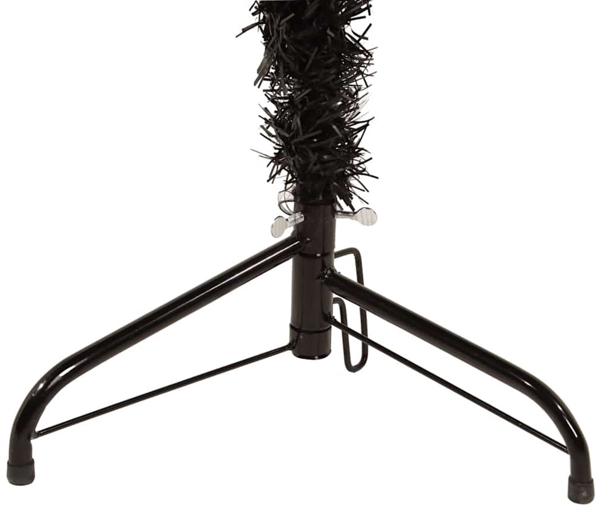 vidaXL Kunstkerstboom half zwart 210 cm met standaard