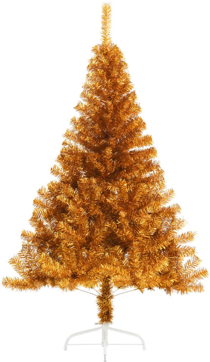 vidaXL Kunstkerstboom Halve 120 cm Goudkleurig