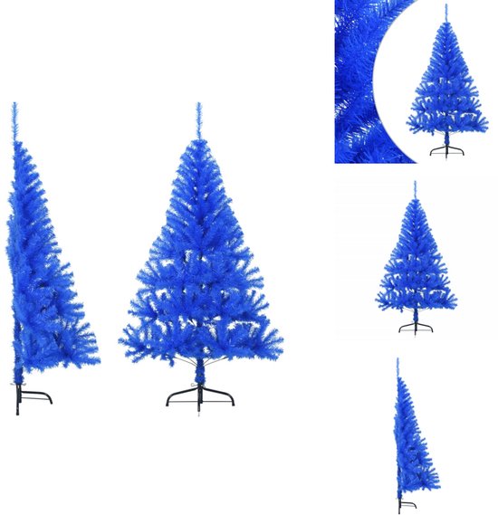 vidaXL Kunstkerstboom Halve 120 cm PVC Blauw