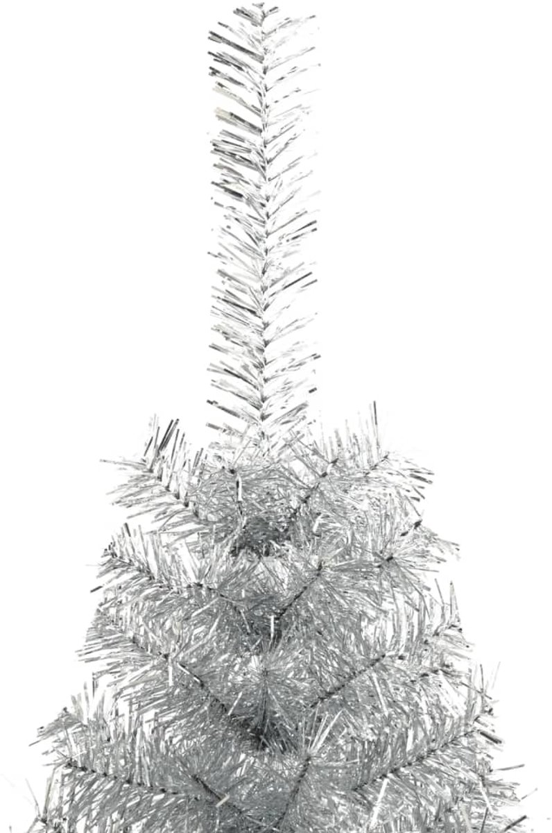 vidaXL Kunstkerstboom Halve 210 cm Zilverkleurig