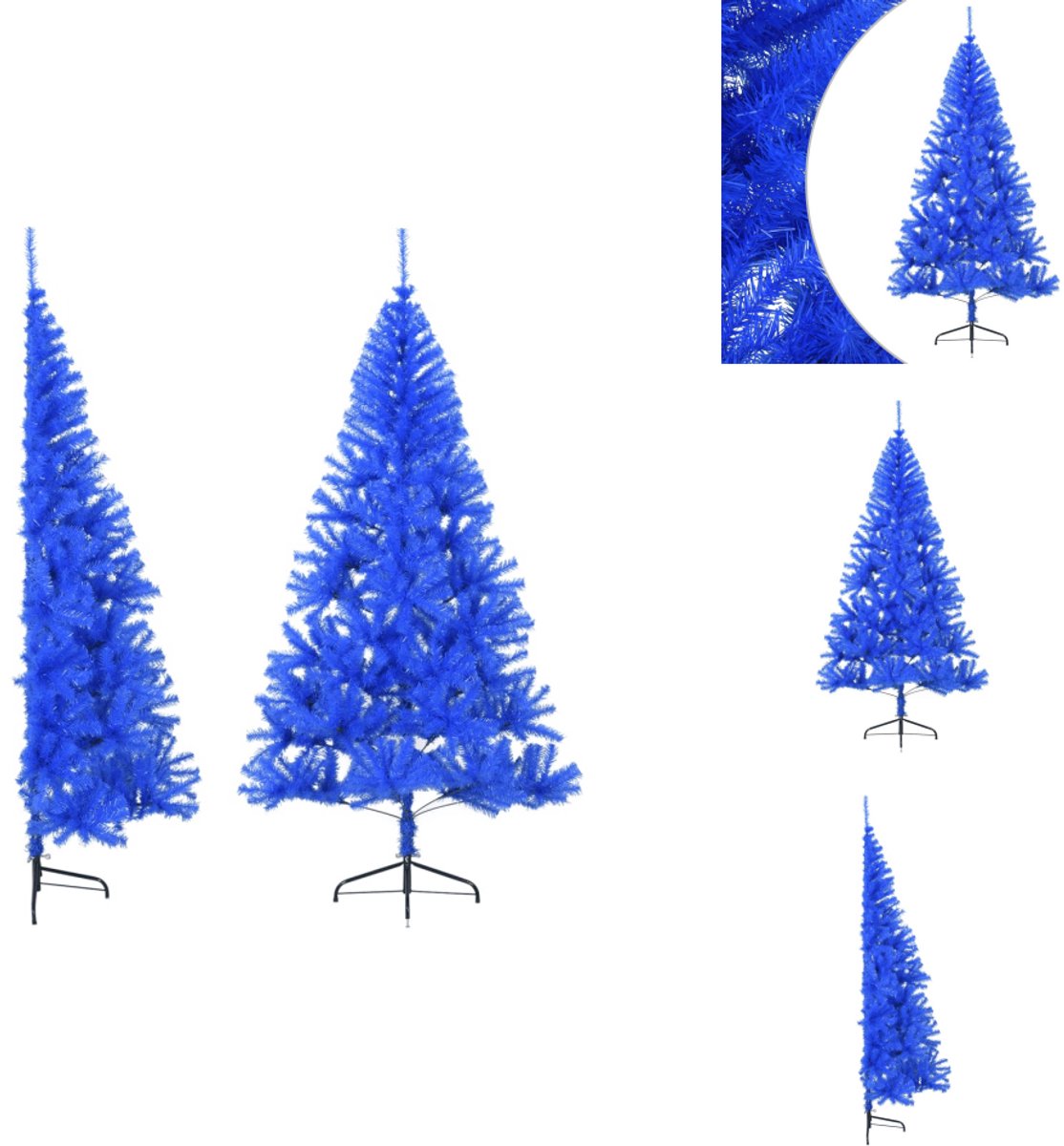 vidaXL Kunstkerstboom Halve Blauw 180 cm