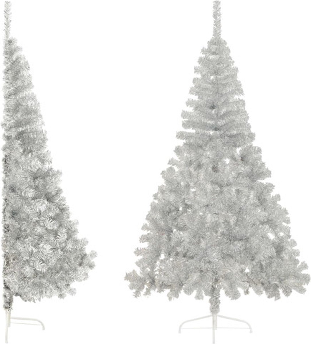 vidaXL Kunstkerstboom Halve Zilverkleurig 240 cm met Standaard