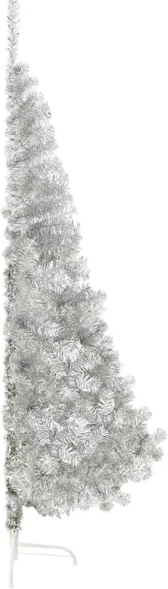 vidaXL Kunstkerstboom Halve Zilverkleurig 240 cm met Standaard