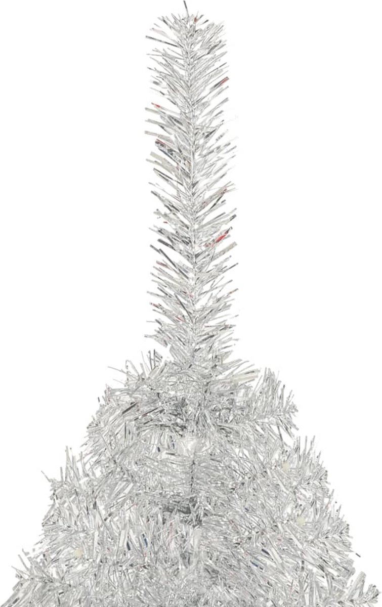 vidaXL Kunstkerstboom Halve Zilverkleurig 240 cm met Standaard