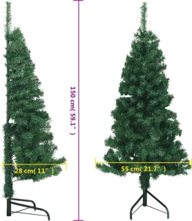vidaXL Kunstkerstboom Hoek 150 cm