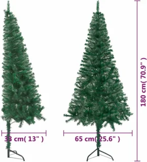 vidaXL Kunstkerstboom hoek 180 cm PVC groen