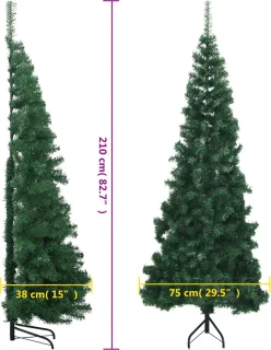 vidaXL Kunstkerstboom Hoek 210 cm