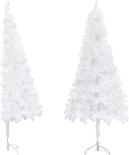 vidaXL Kunstkerstboom Hoek 210 cm PVC Wit