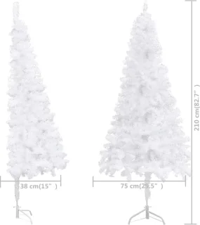 vidaXL Kunstkerstboom Hoek 210 cm PVC Wit