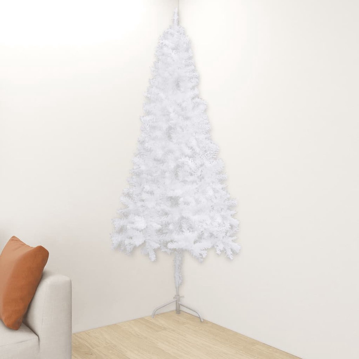 vidaXL Kunstkerstboom Hoek 210 cm PVC Wit